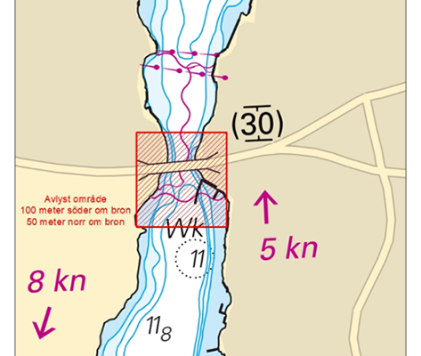 Karta sjöfart under Skurubron