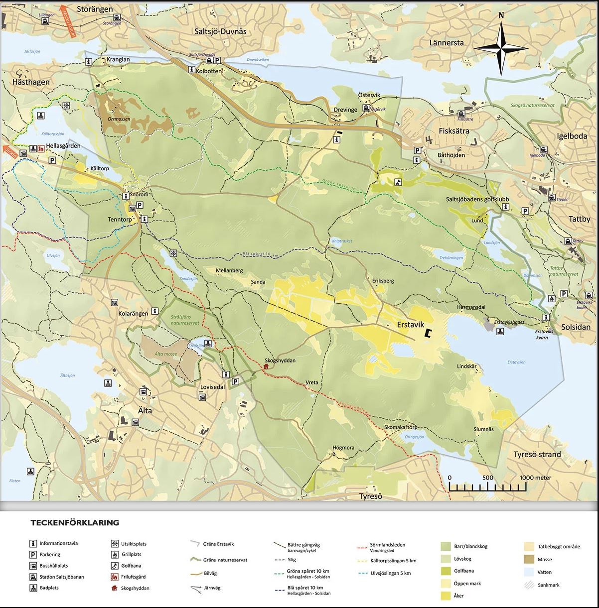 karta över nacka kommun Erstavik naturområde | Nacka kommun