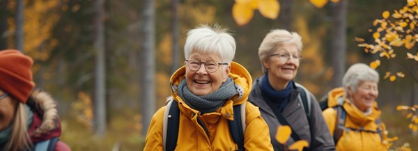 Seniorer ute i naturen